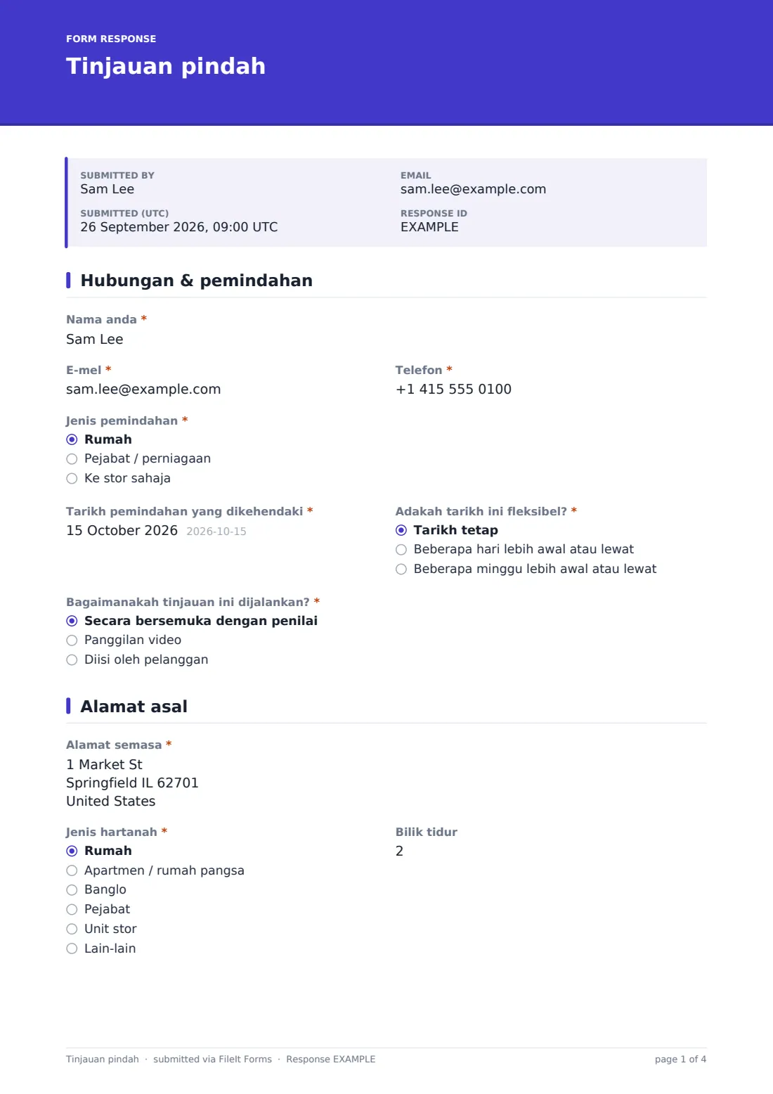 Tinjauan pindah — PDF respons contoh, halaman 1 daripada 4
