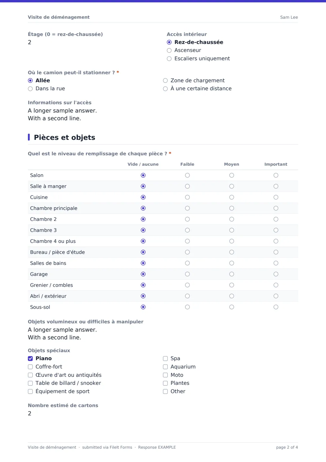 Visite de déménagement — exemple de réponse au format PDF, page 2 sur 4