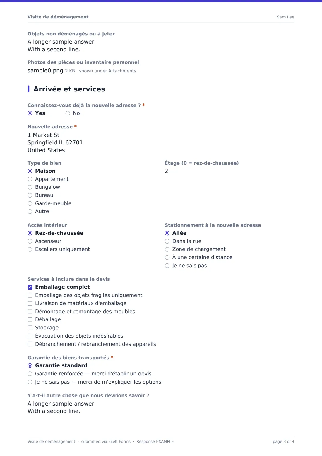 Visite de déménagement — exemple de réponse au format PDF, page 3 sur 4