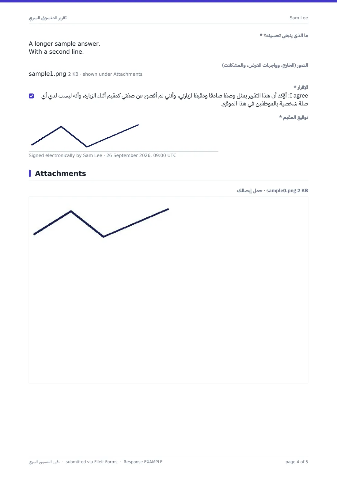 تقرير المتسوق السري — ملف PDF لرد نموذجي، الصفحة 4 من 5