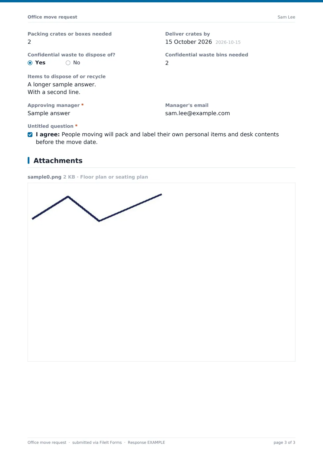 Office move request — example response PDF, page 3 of 3