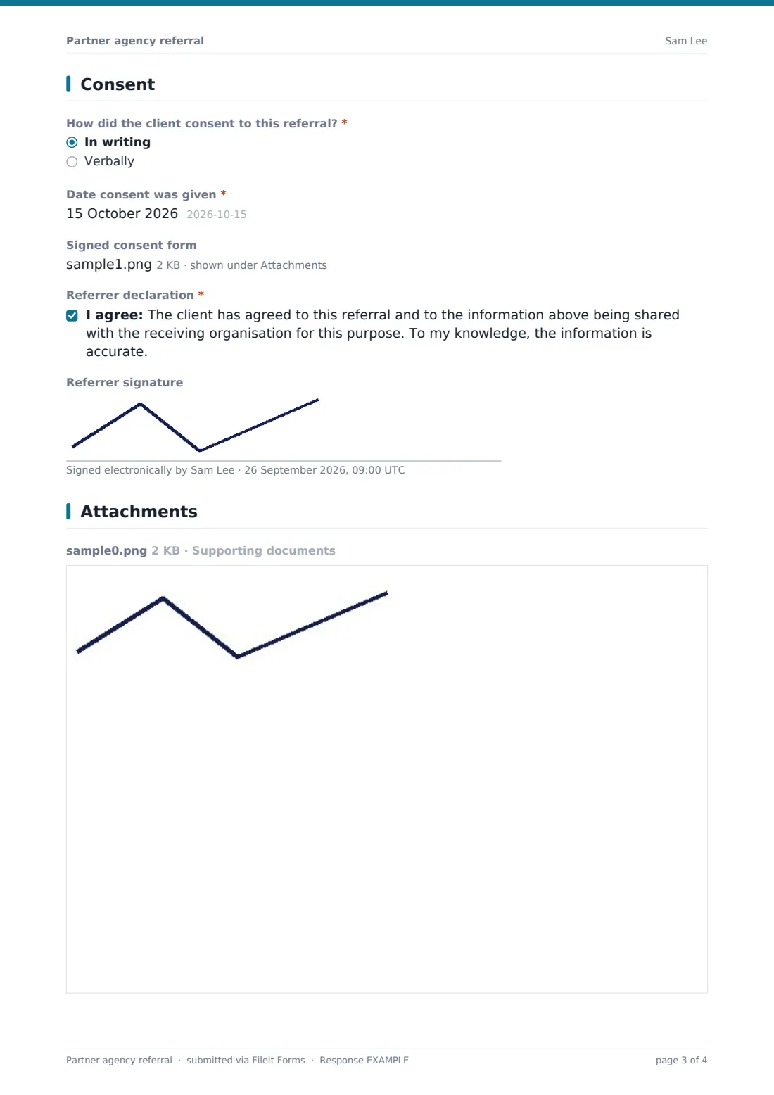 Partner agency referral — example response PDF, page 3 of 4