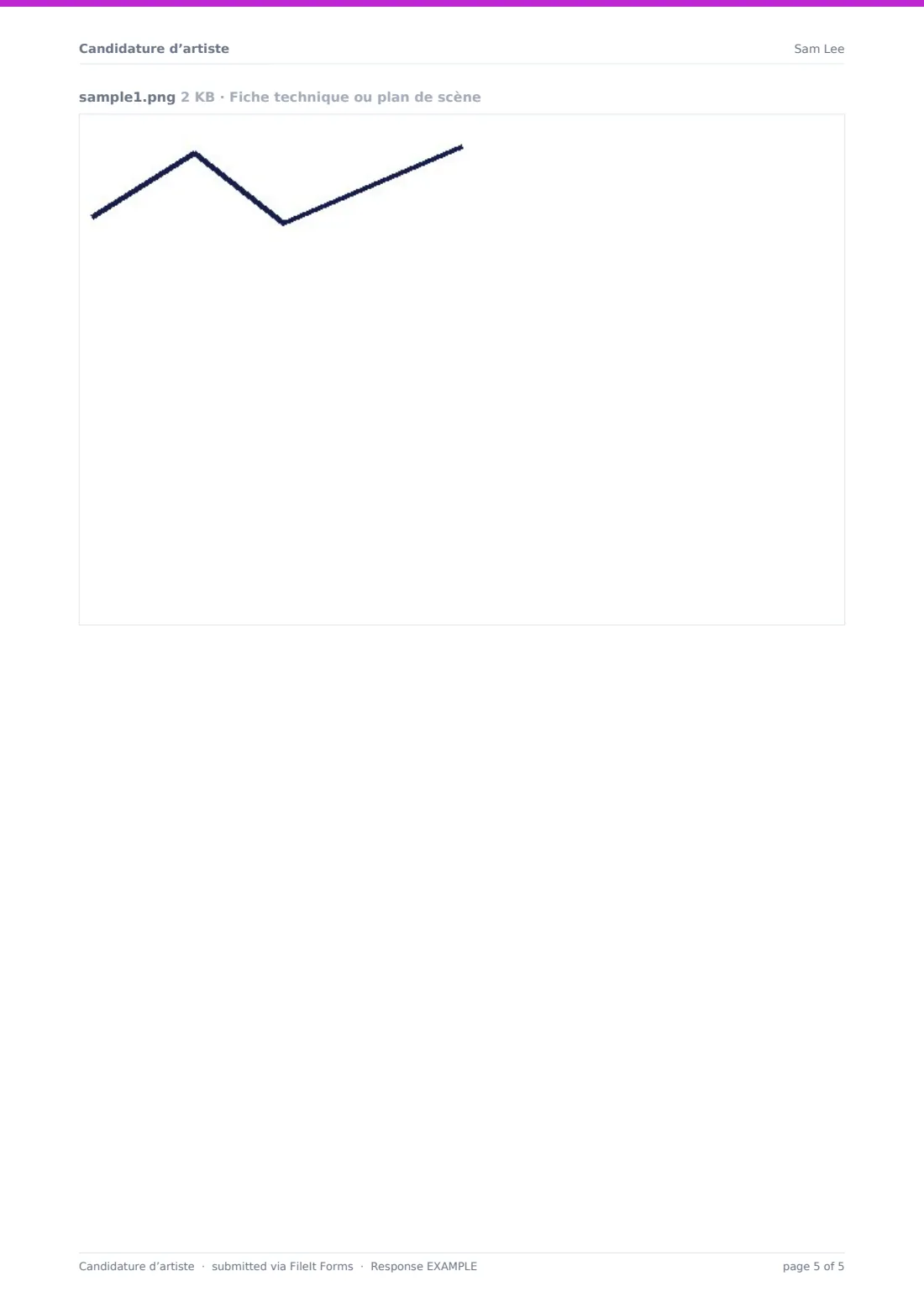 Candidature d’artiste — exemple de réponse au format PDF, page 5 sur 5