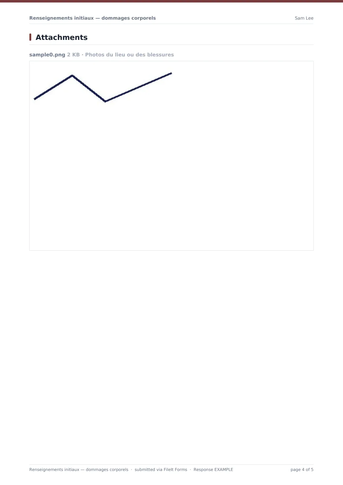 Renseignements initiaux — dommages corporels — exemple de réponse au format PDF, page 4 sur 5