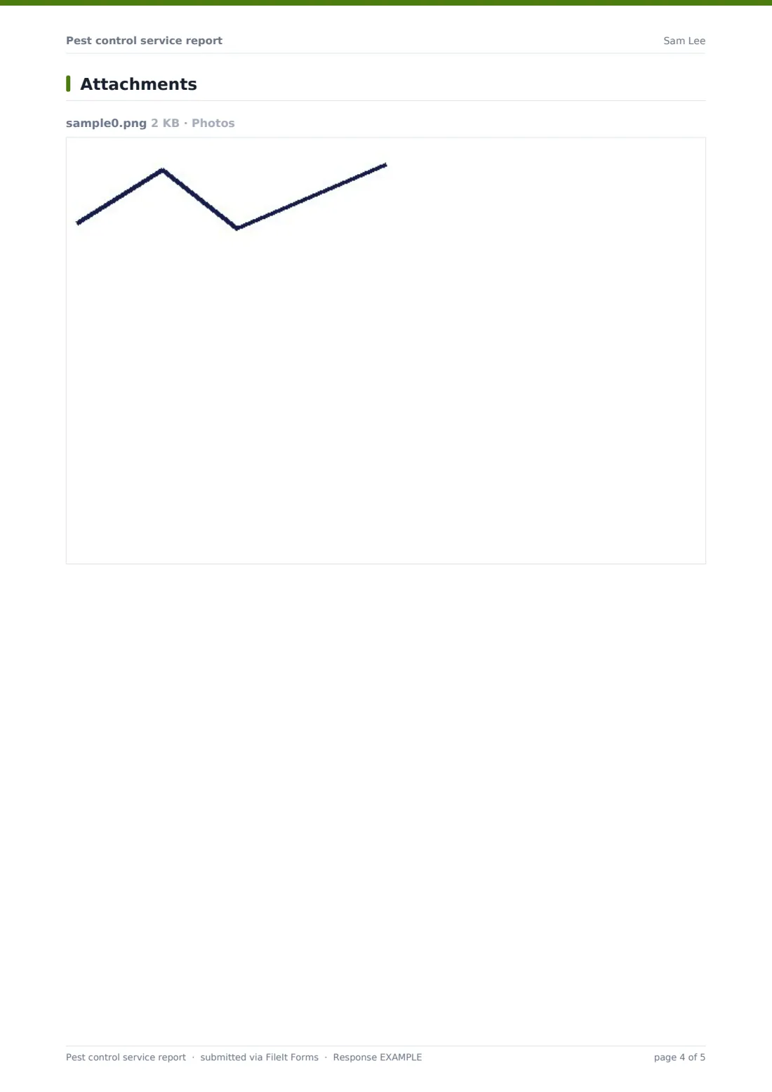 Pest control service report — example response PDF, page 4 of 5