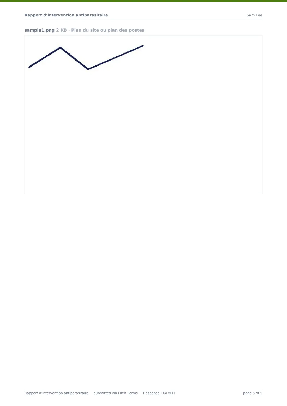 Rapport d’intervention antiparasitaire — exemple de réponse au format PDF, page 5 sur 5