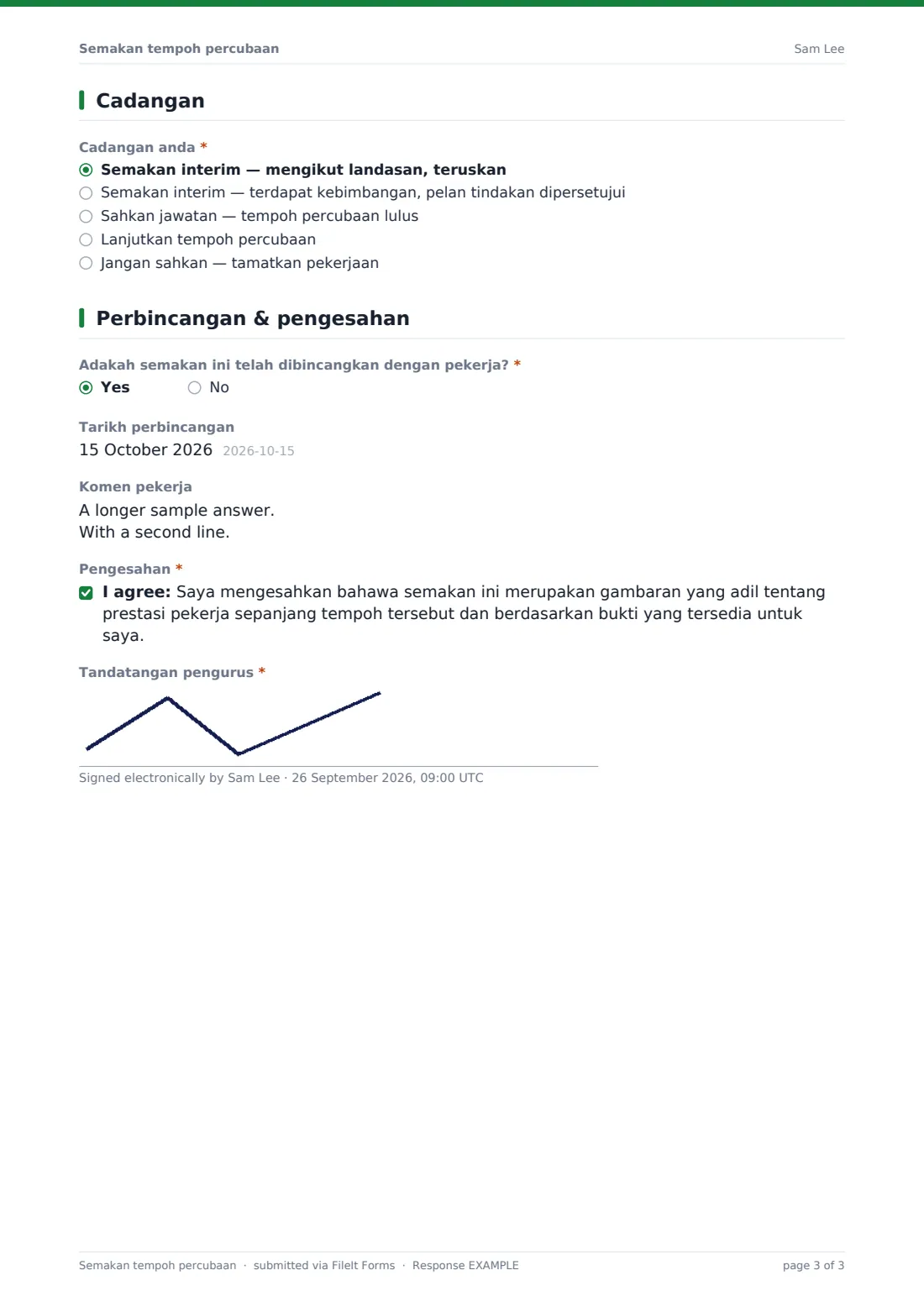Semakan tempoh percubaan — PDF respons contoh, halaman 3 daripada 3