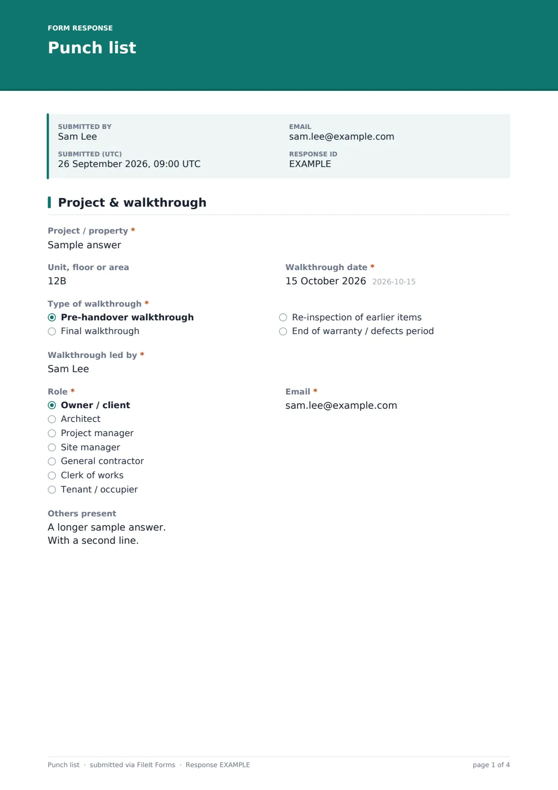 Lista de repasos — PDF de respuesta de ejemplo, página 1 de 4
