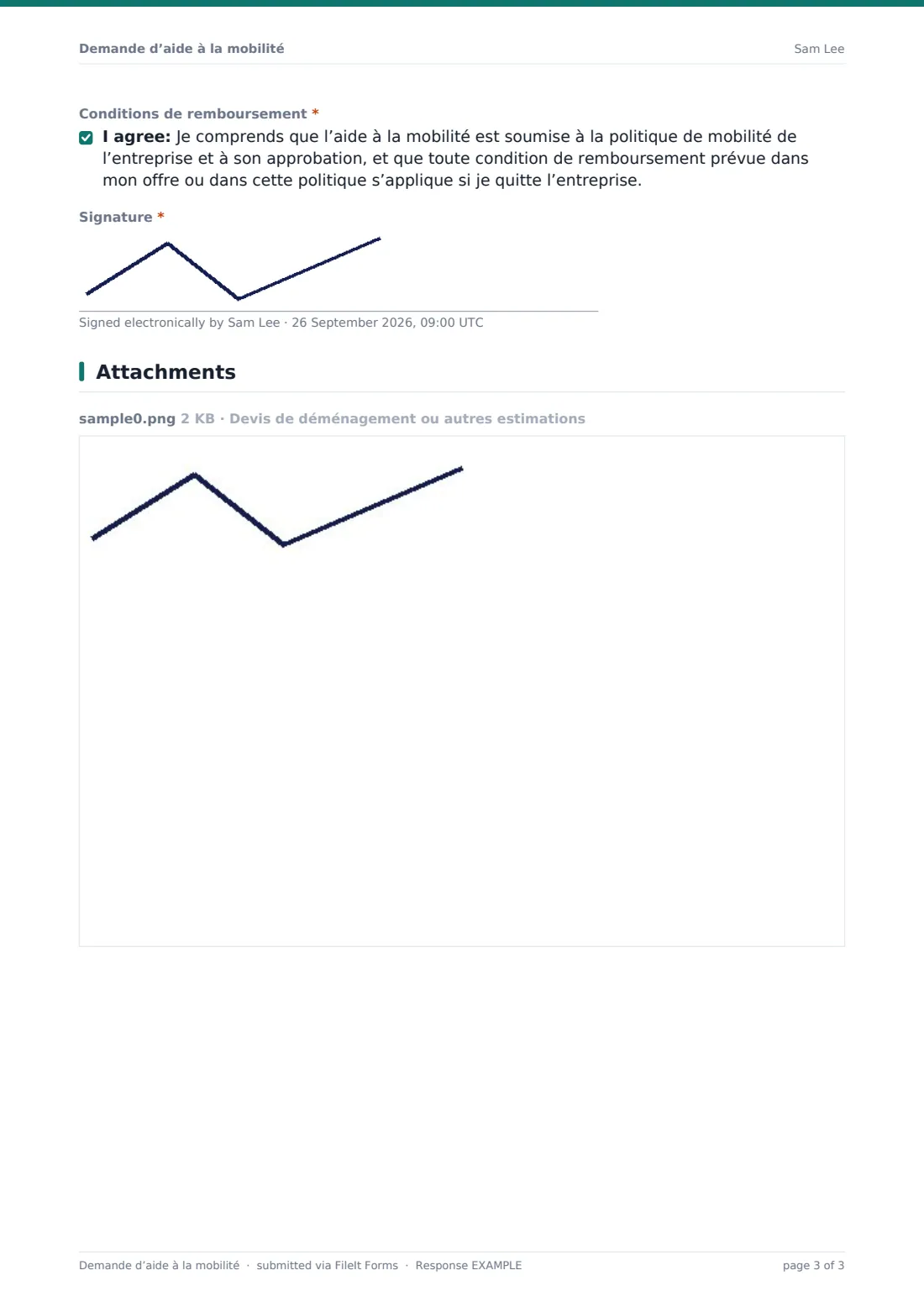 Demande d’aide à la mobilité — exemple de réponse au format PDF, page 3 sur 3