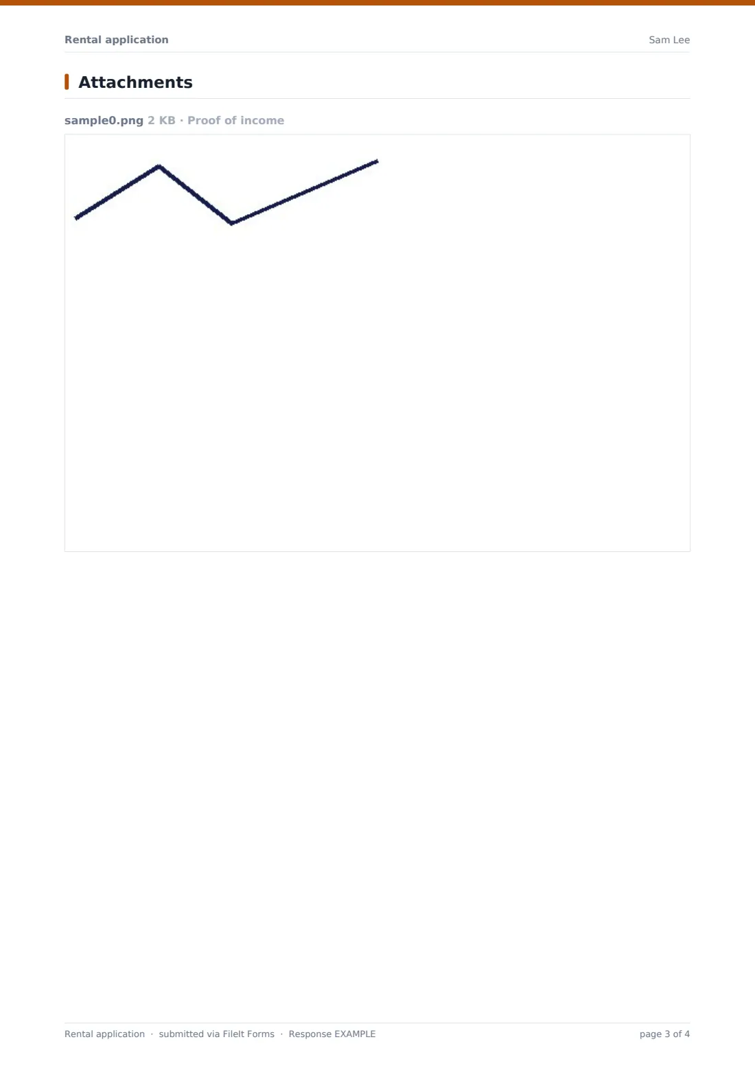 Rental application — example response PDF, page 3 of 4