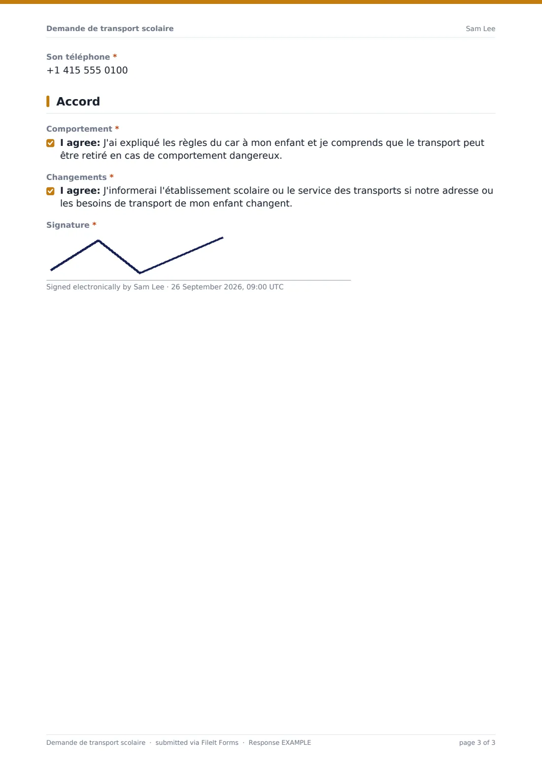 Demande de transport scolaire — exemple de réponse au format PDF, page 3 sur 3