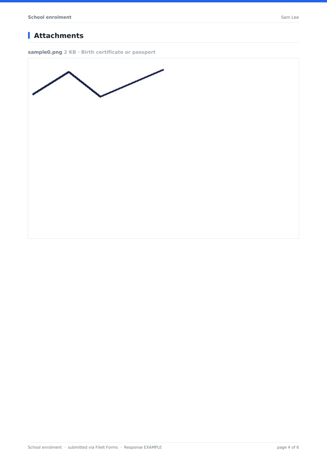 School enrolment — example response PDF, page 4 of 6