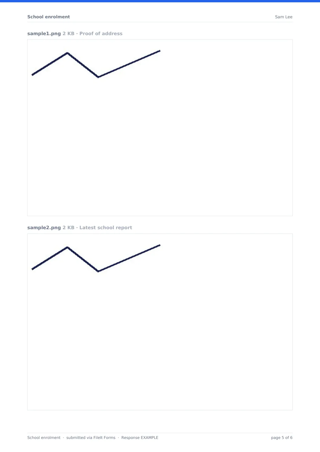 School enrolment — example response PDF, page 5 of 6