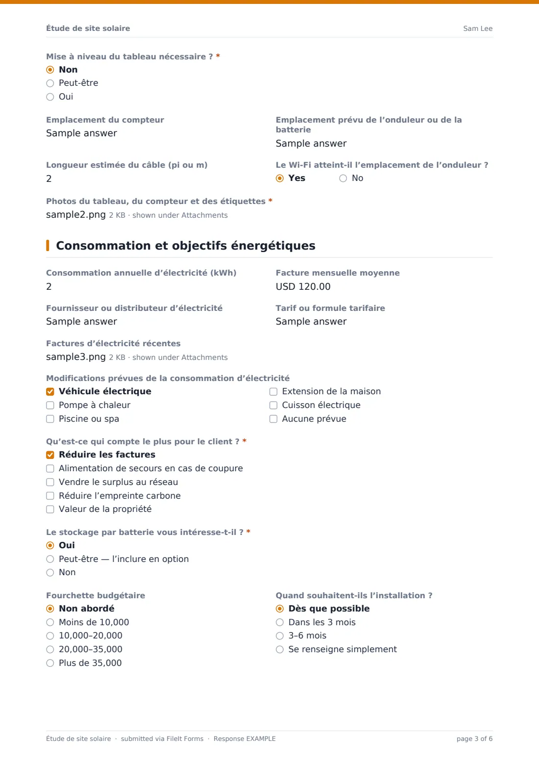 Étude de site solaire — exemple de réponse au format PDF, page 3 sur 6