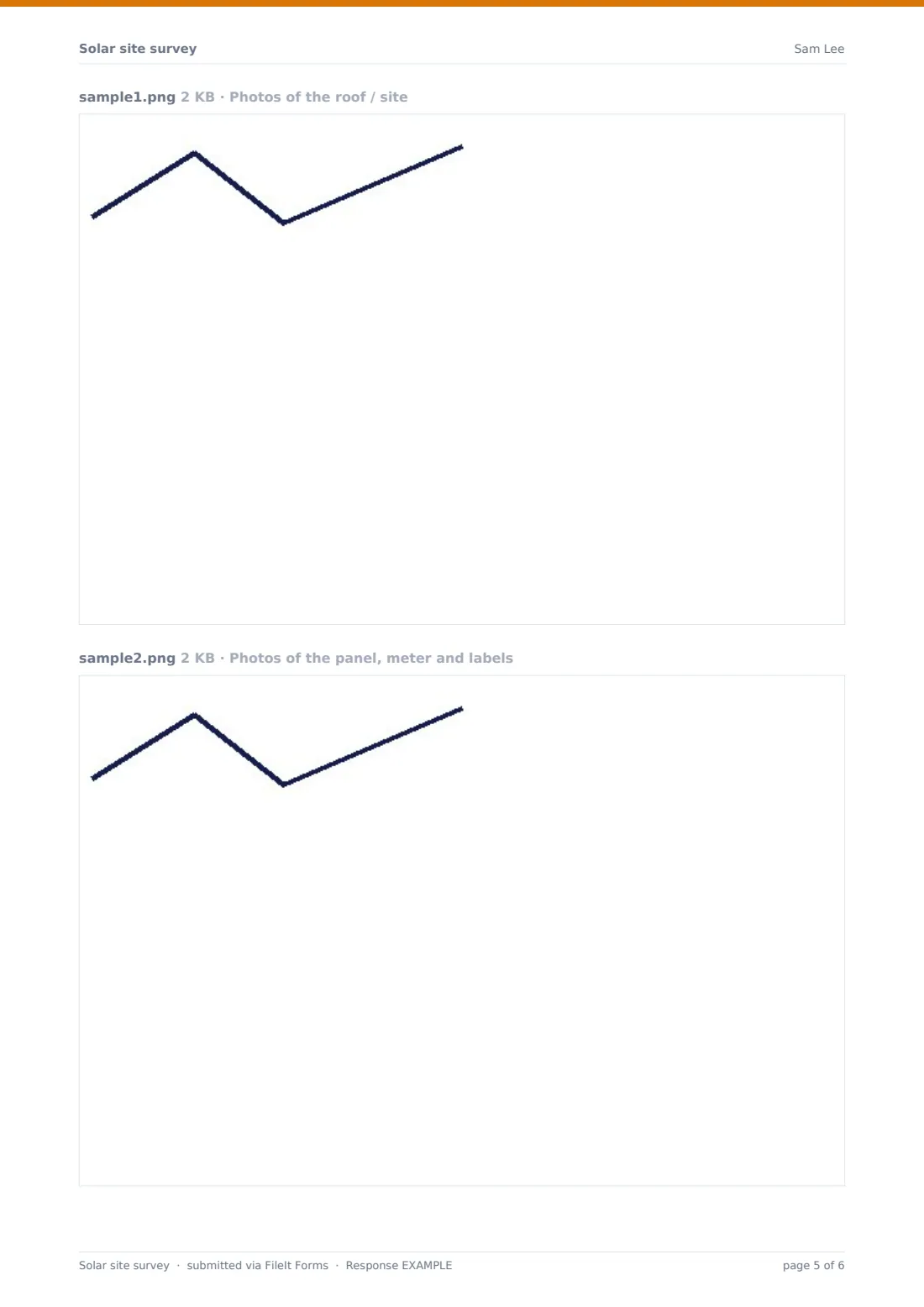 Solar site survey — example response PDF, page 5 of 6