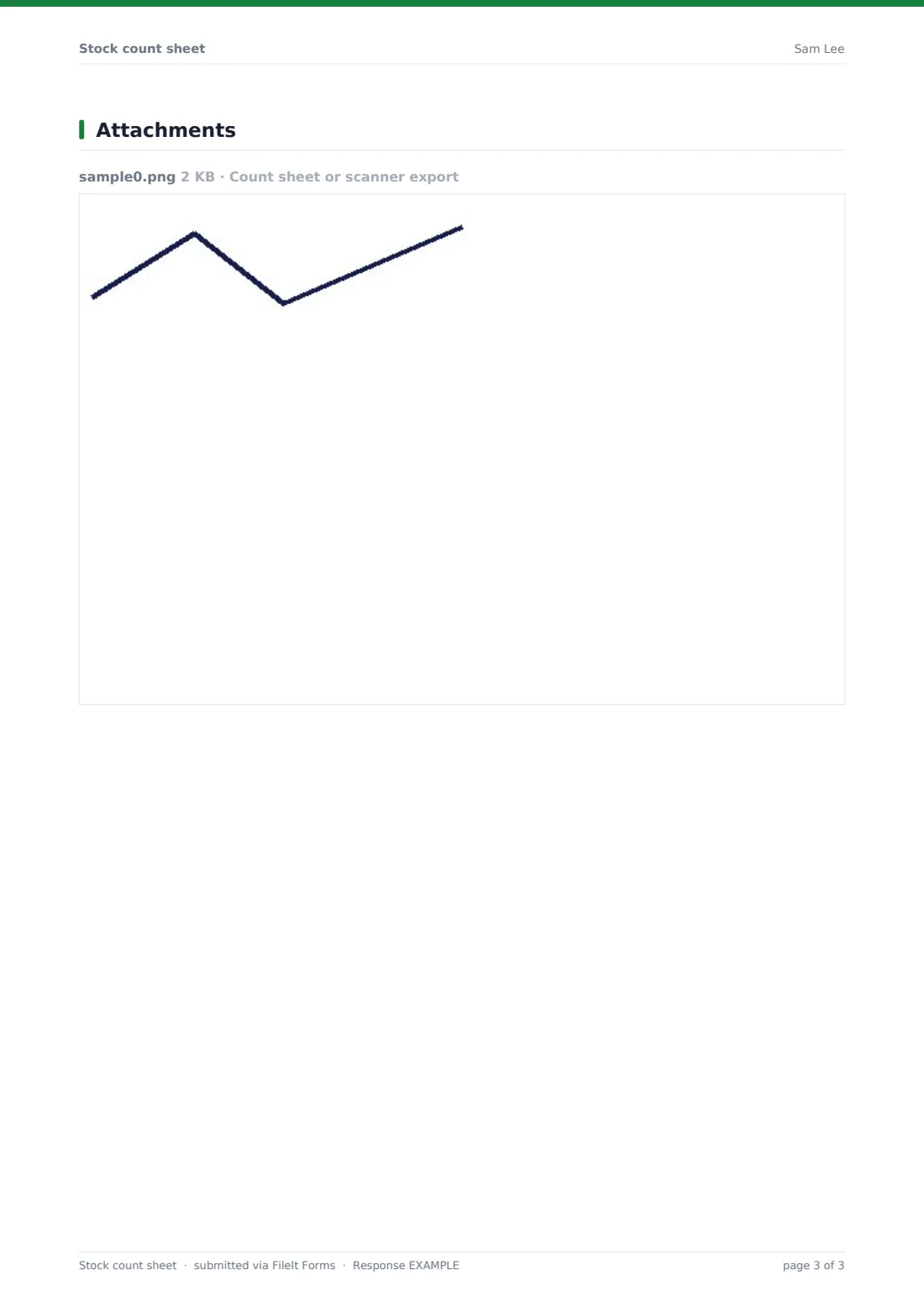 Stock count sheet — example response PDF, page 3 of 3