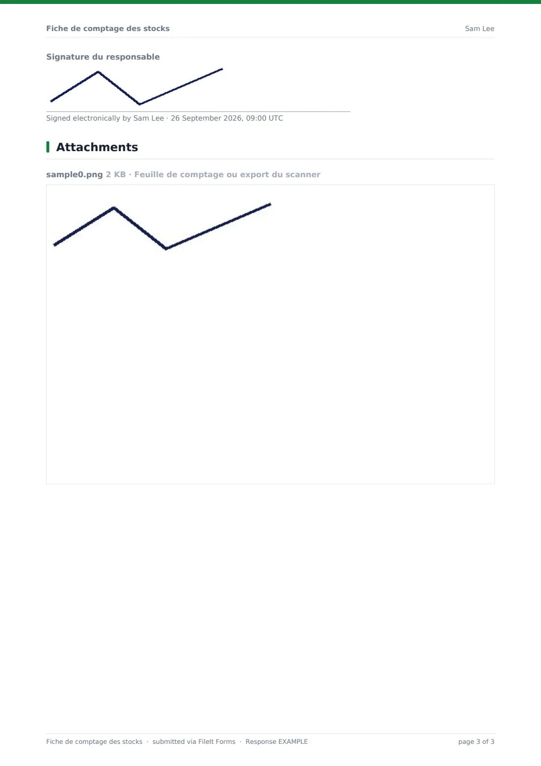 Fiche de comptage des stocks — exemple de réponse au format PDF, page 3 sur 3
