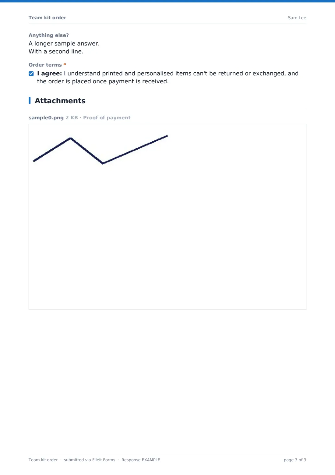 Team kit order — example response PDF, page 3 of 3