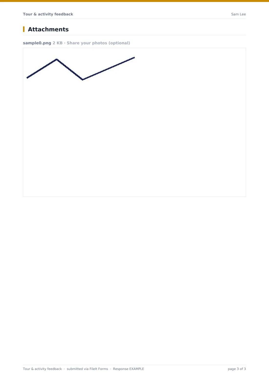Tour & activity feedback — example response PDF, page 3 of 3