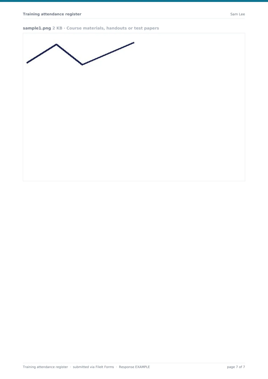 Training attendance register — example response PDF, page 7 of 7