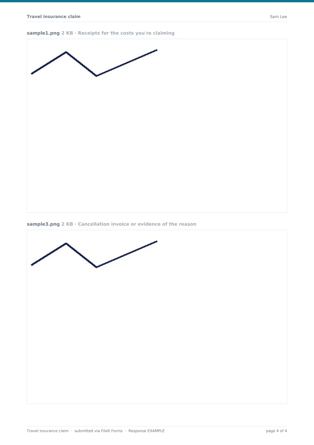 Travel insurance claim — example response PDF, page 4 of 4