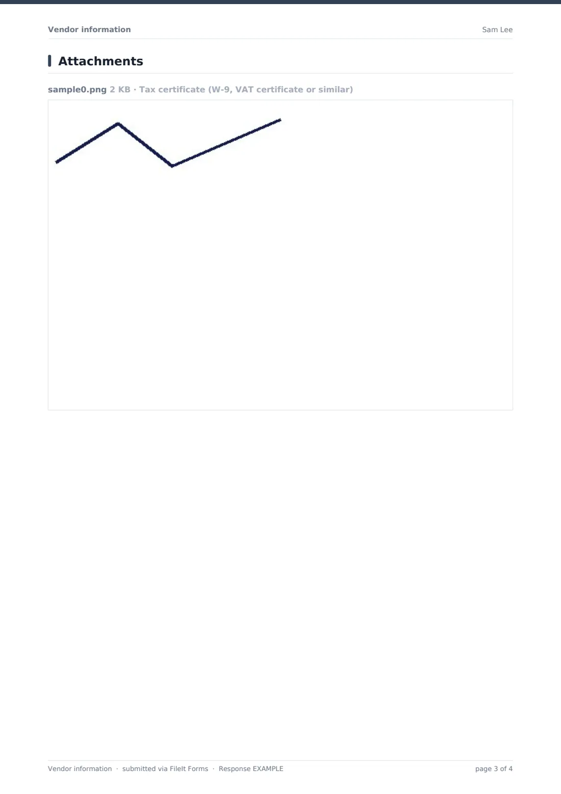 Vendor information — example response PDF, page 3 of 4