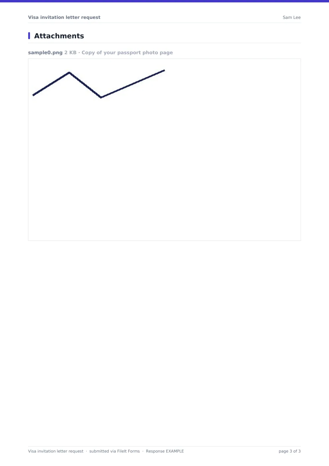 Visa invitation letter request — example response PDF, page 3 of 3