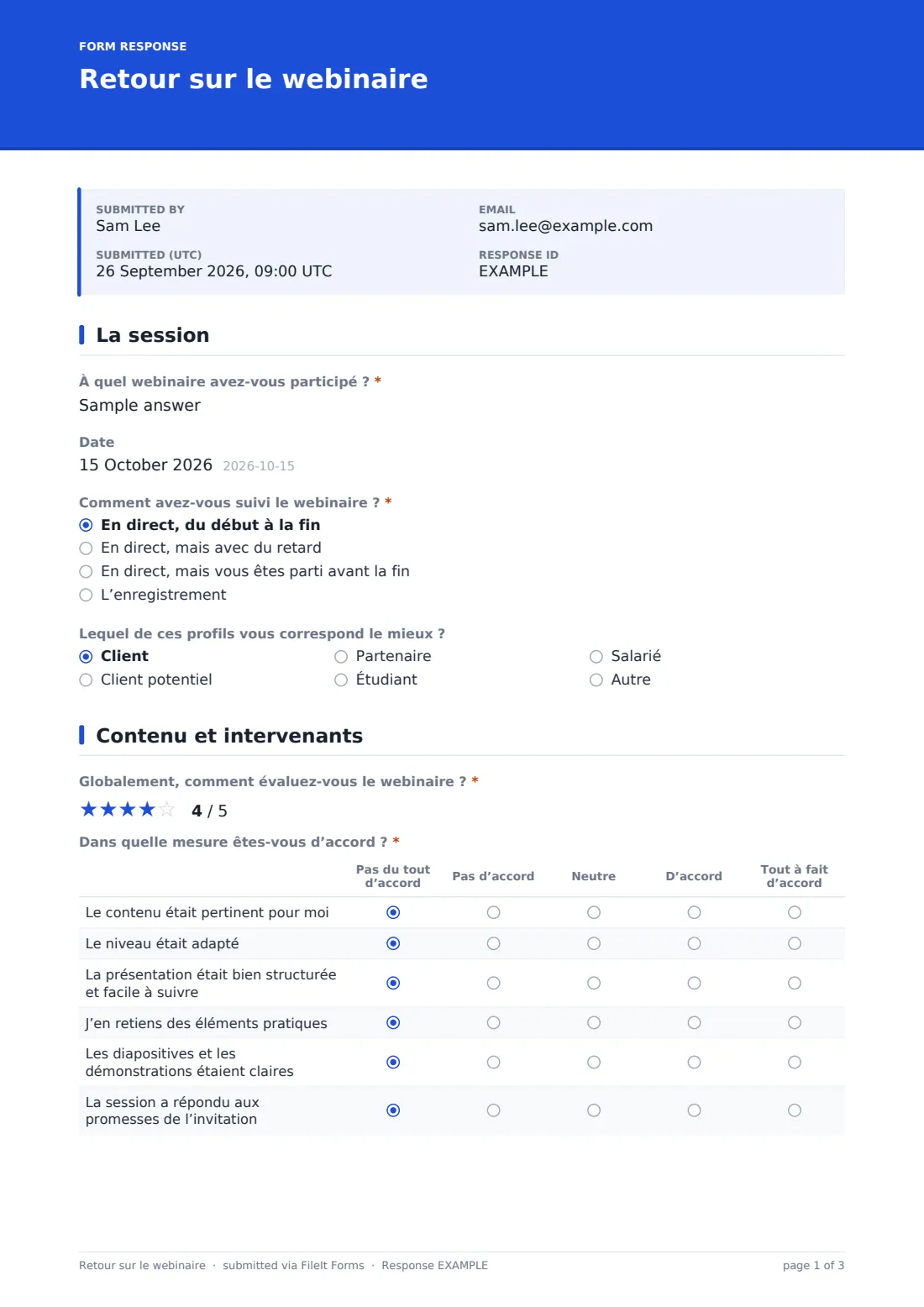 Retour sur le webinaire — exemple de réponse au format PDF, page 1 sur 3