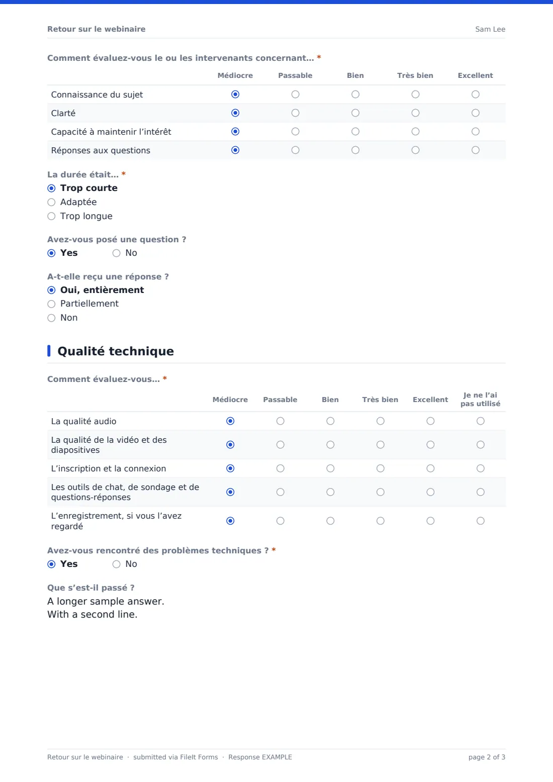 Retour sur le webinaire — exemple de réponse au format PDF, page 2 sur 3