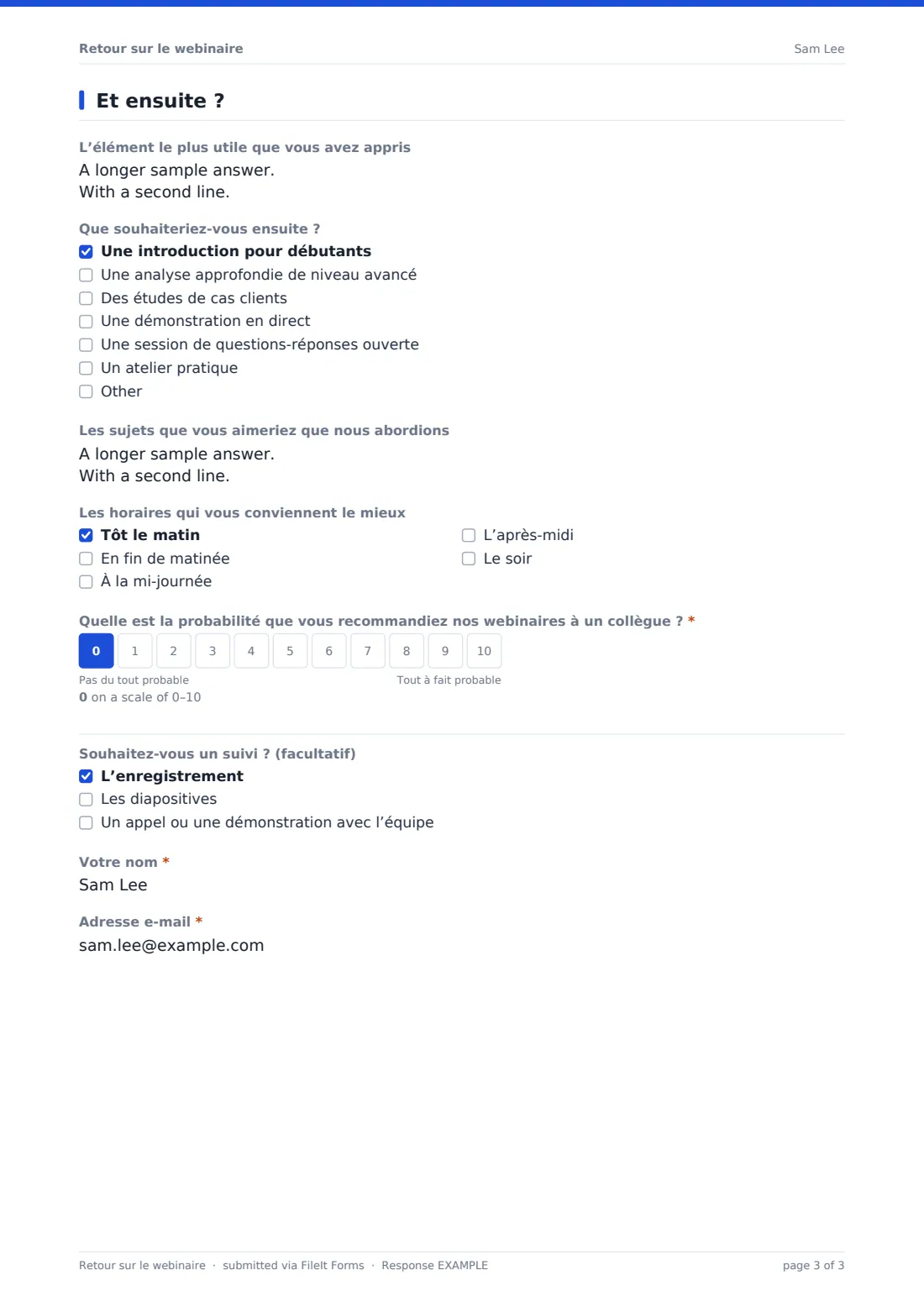 Retour sur le webinaire — exemple de réponse au format PDF, page 3 sur 3