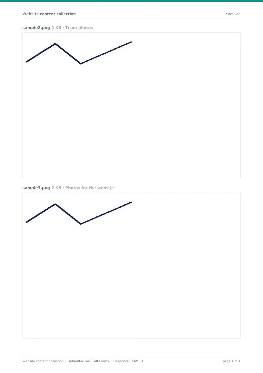 Website content collection — example response PDF, page 4 of 4