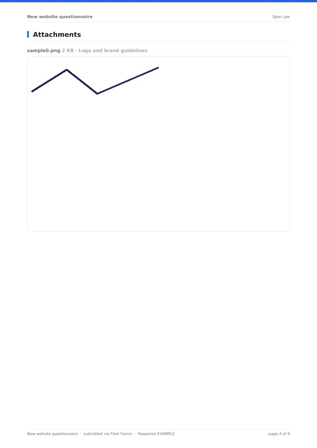 New website questionnaire — example response PDF, page 4 of 4