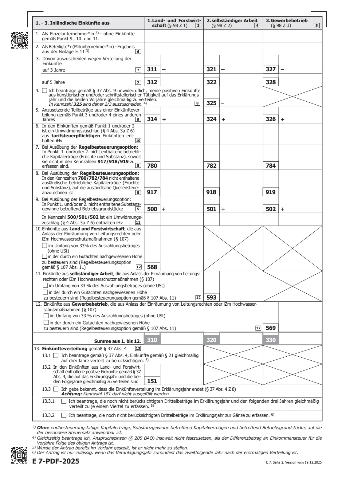 E 7 — income tax return 2025 (non-residents) (2025) E 7 Einkommensteuererklärung für 2025 (bei beschränkter Steuerpflicht) — income tax return 2025 for people with limited tax liability (non-residents) — page 2 of 8