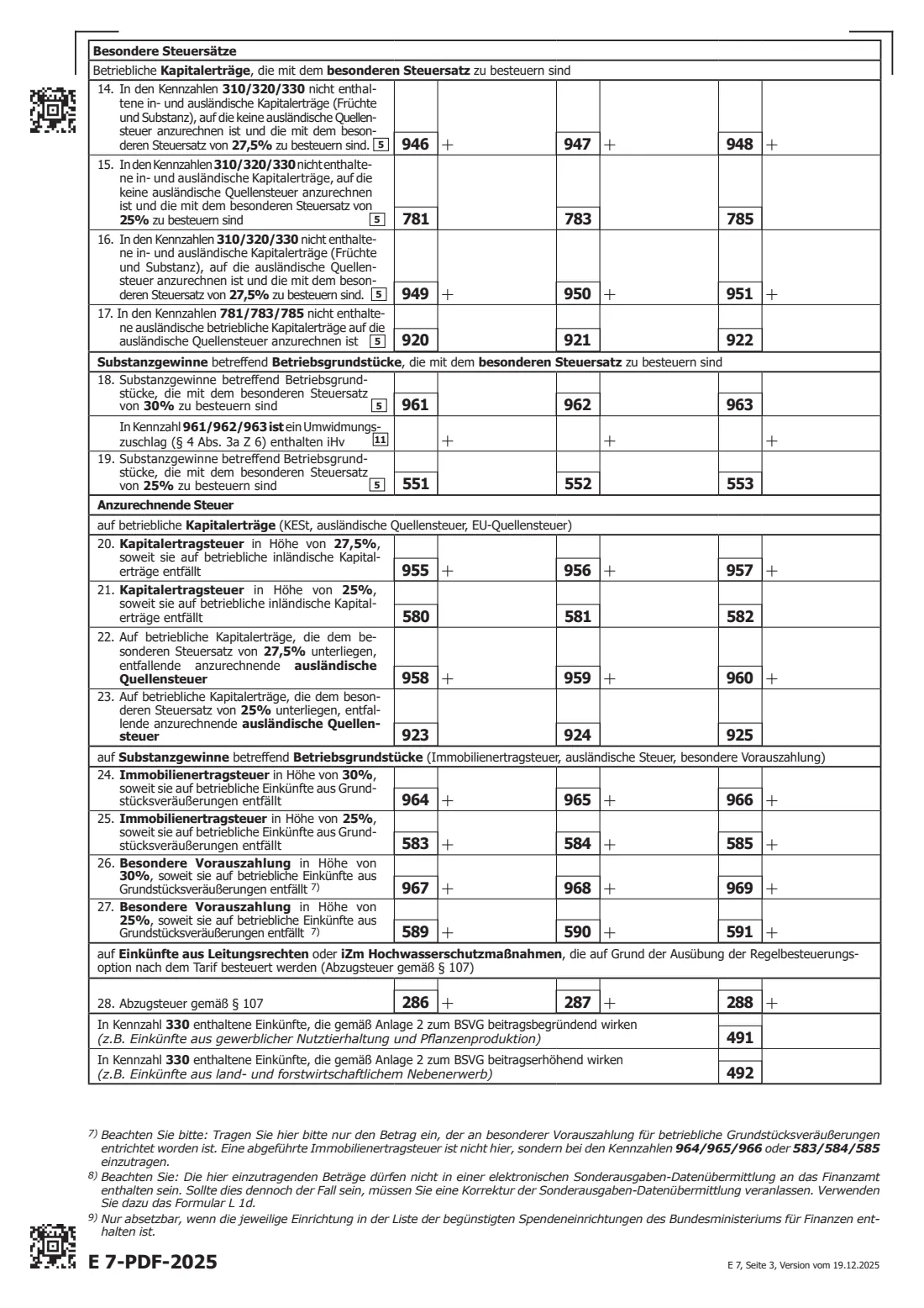 E 7 — income tax return 2025 (non-residents) (2025) E 7 Einkommensteuererklärung für 2025 (bei beschränkter Steuerpflicht) — income tax return 2025 for people with limited tax liability (non-residents) — page 3 of 8