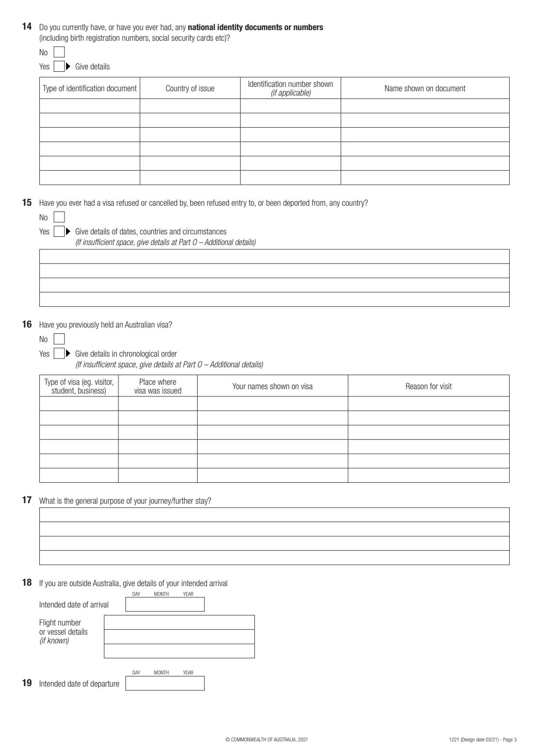 Form 1221 — additional personal particulars (2021) Additional personal particulars information — page 3 of 10