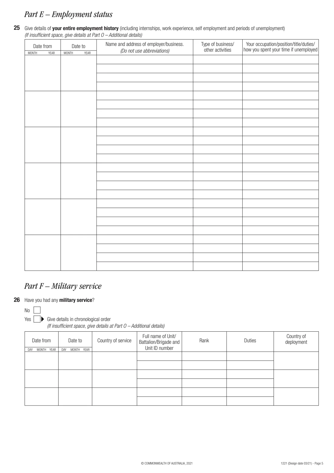 Form 1221 — additional personal particulars (2021) Additional personal particulars information — page 5 of 10