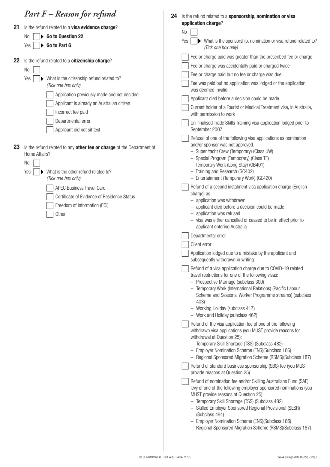 Form 1424 — refund request (2022) Refund request — page 5 of 7