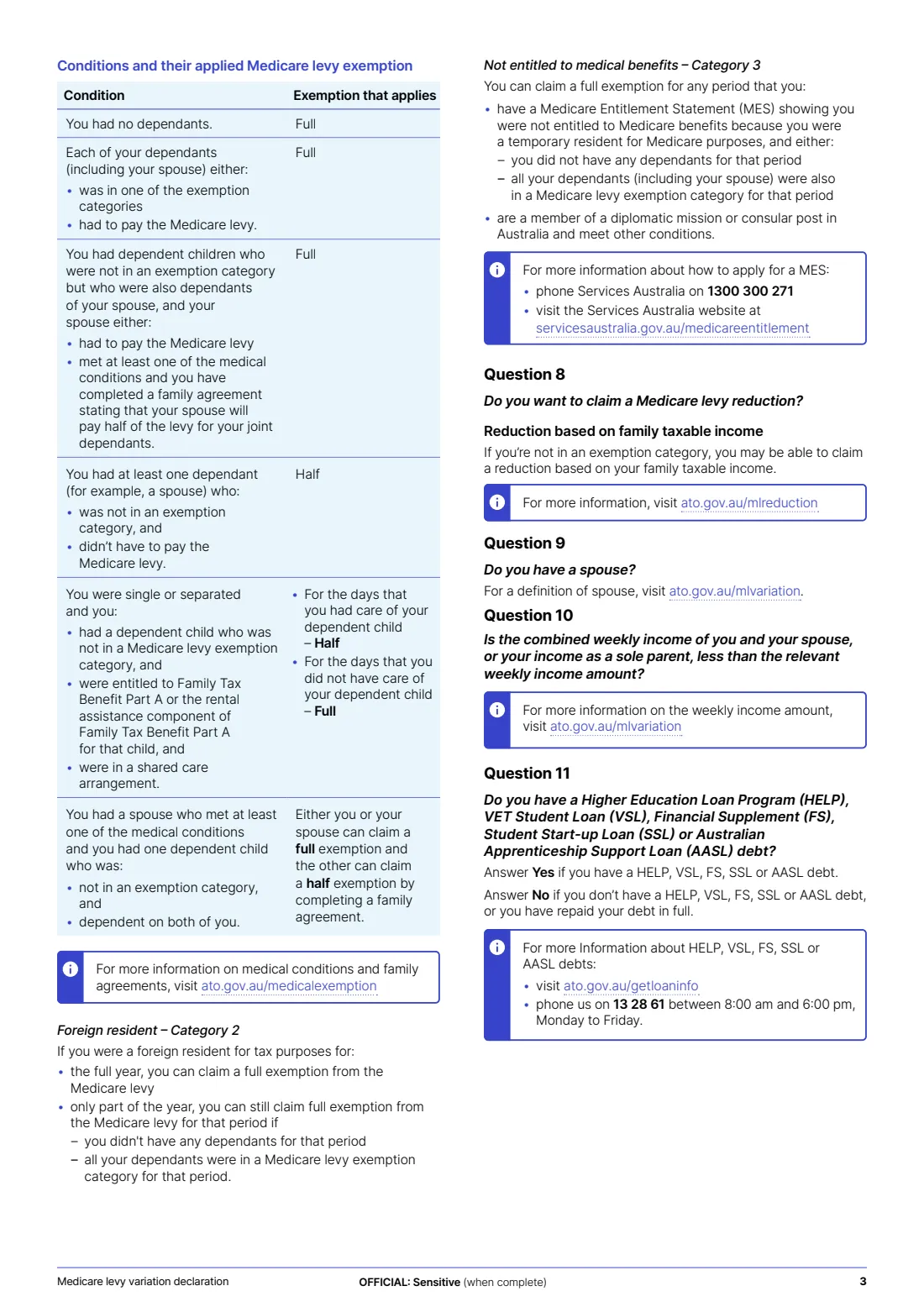 Medicare levy variation declaration (2025) Medicare levy variation declaration — page 3 of 6