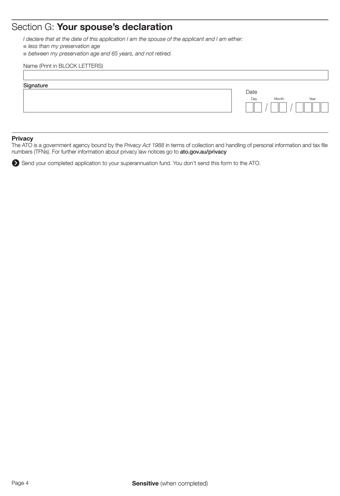 Super contributions splitting application (2019) Superannuation contributions splitting application — page 4 of 4