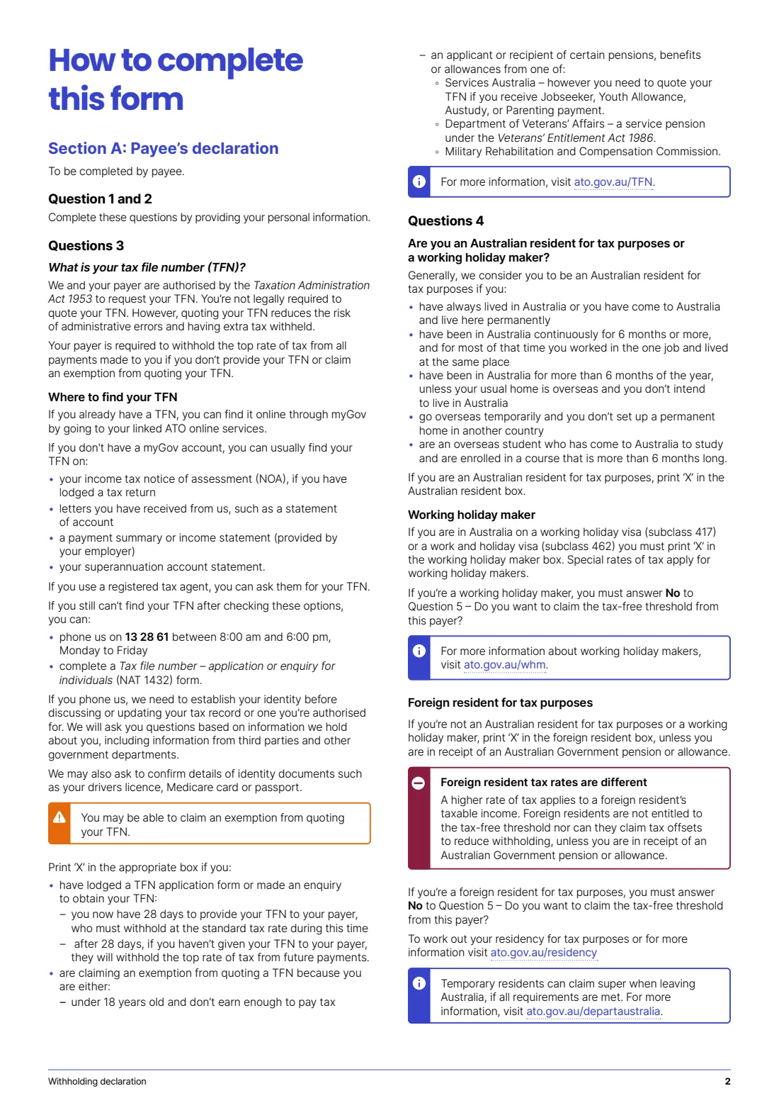 Withholding declaration (2025) Withholding declaration — page 2 of 7