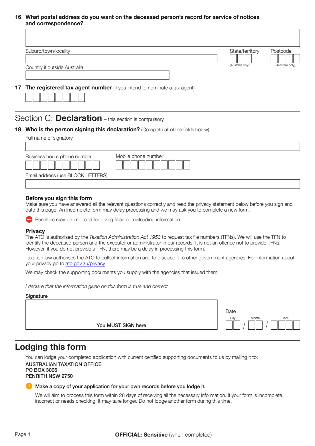 Notification of a deceased person (NAT 74279) (2025) Notification of a deceased person — page 4 of 4