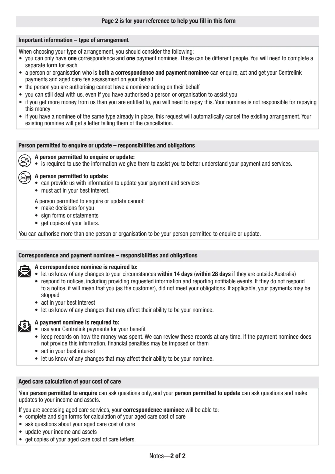Authorise a person or organisation (SS313) (2023) Authorising a person or organisation to enquire or act on your behalf — page 2 of 7