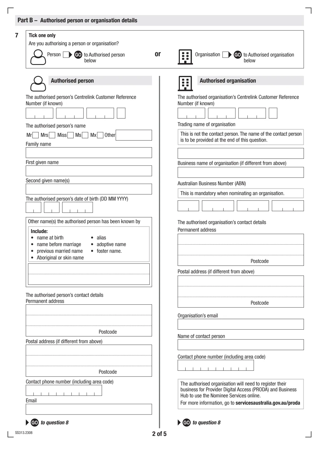 Authorise a person or organisation (SS313) (2023) Authorising a person or organisation to enquire or act on your behalf — page 4 of 7
