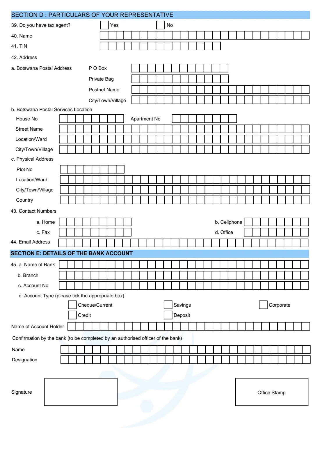 BURS 1A taxpayer registration (individuals) (2018) Application for Registration as a Taxpayer or Supplementary/Change of Registration (BURS 1A) — page 4 of 5