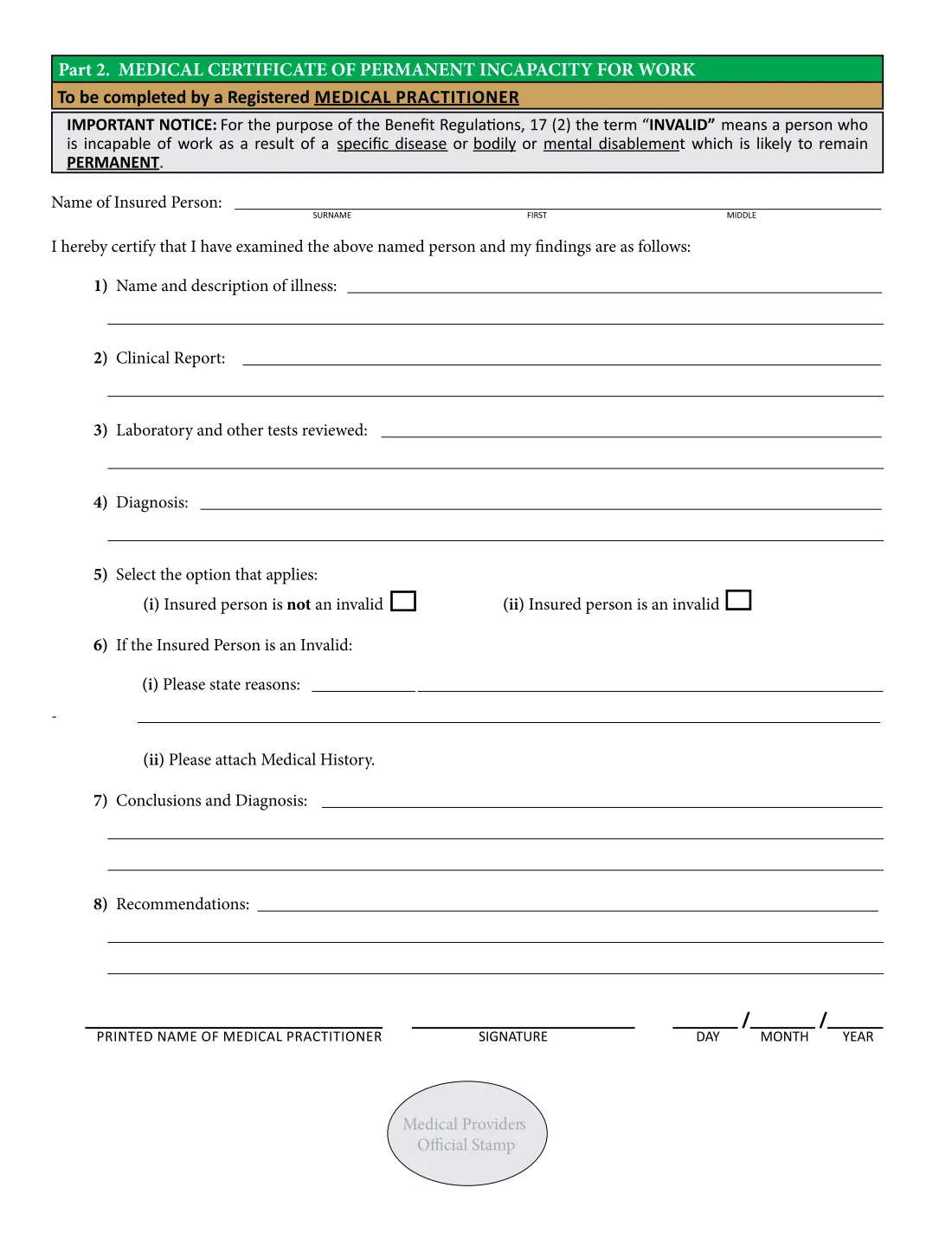 SSB Invalidity Benefit claim (INV1) (2019) Claim for Invalidity Benefit — page 2 of 4