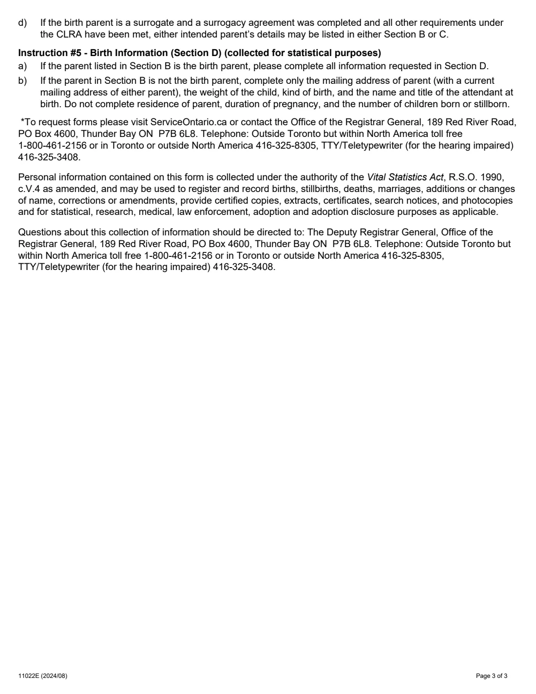 Form 11022 Statement of Live Birth (2024) Statement of Live Birth (Form 2) — page 4 of 4