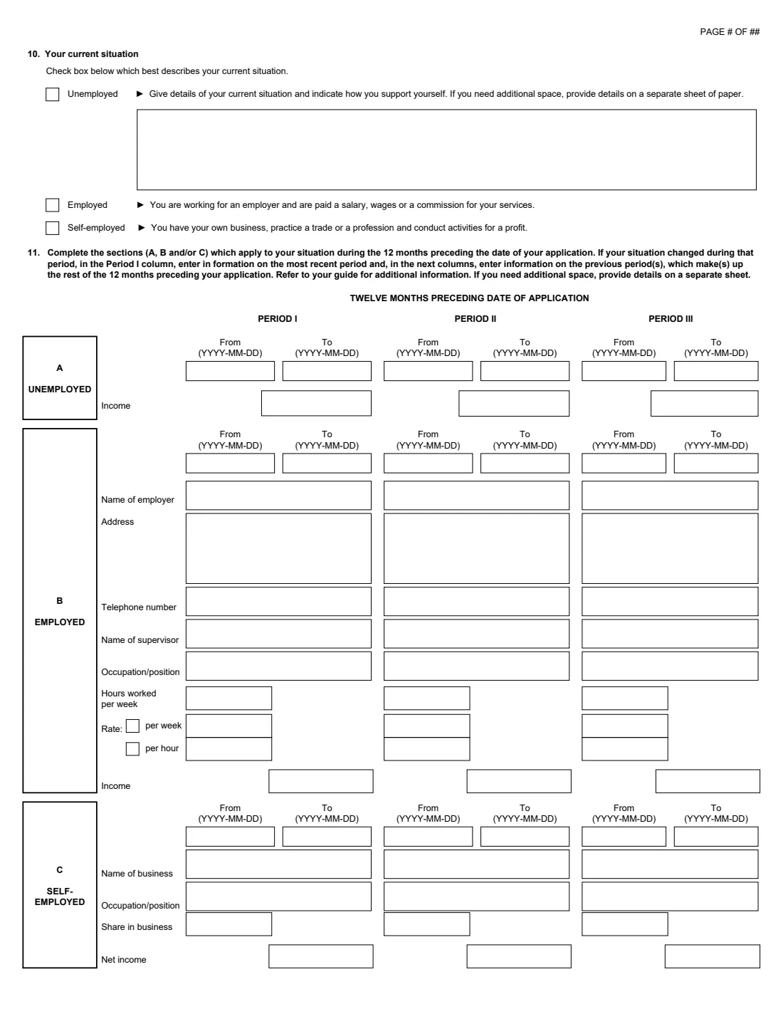 IMM 1283 Financial Evaluation (2020) Financial Evaluation (sponsorship of parents, grandparents and other relatives) — page 3 of 7