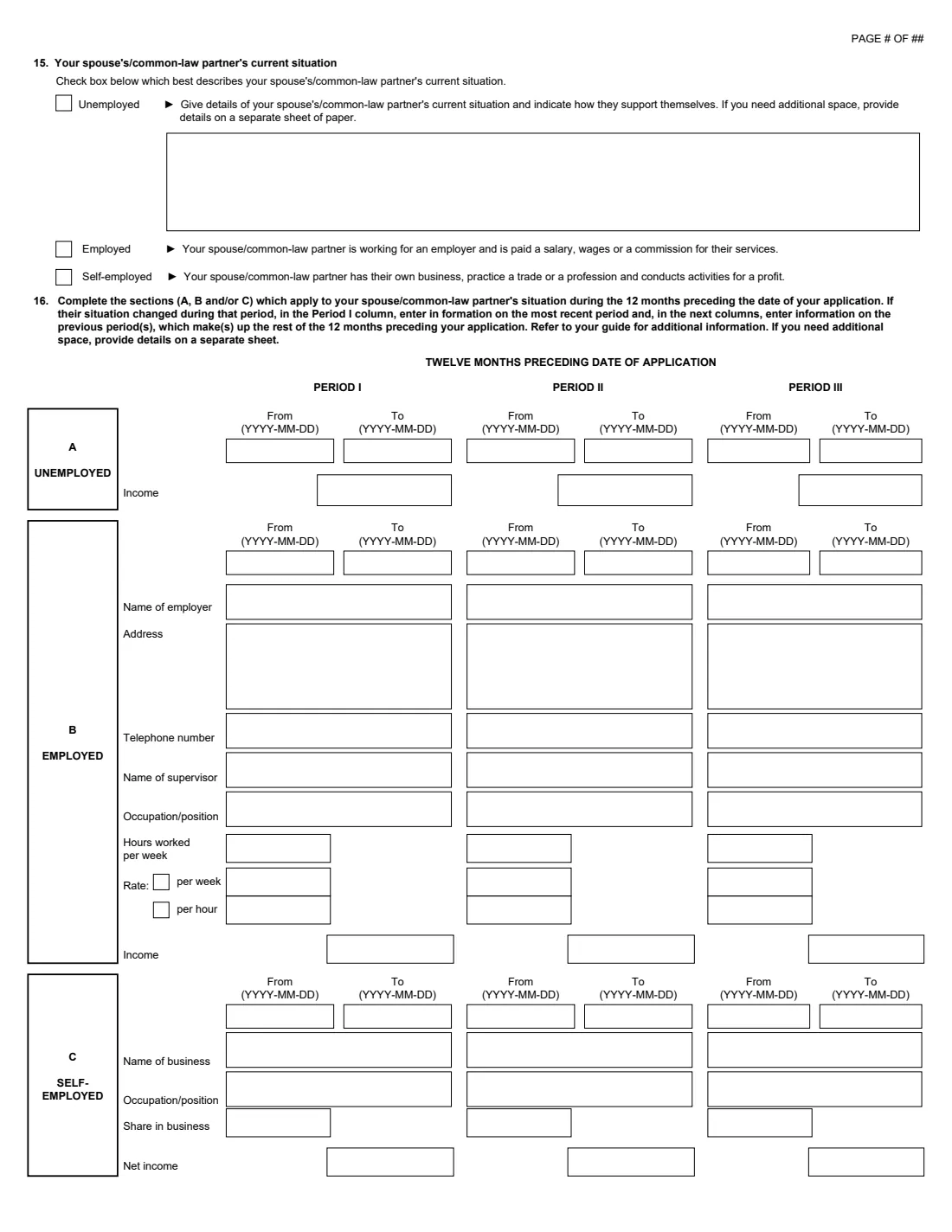 IMM 1283 Financial Evaluation (2020) Financial Evaluation (sponsorship of parents, grandparents and other relatives) — page 5 of 7