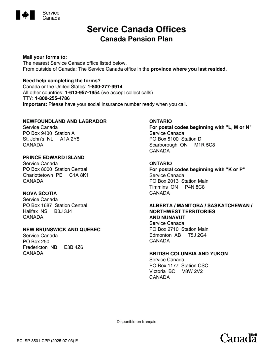 ISP-1002 CPP pension sharing (2025) Application for Canada Pension Plan Pension Sharing of Retirement Pension(s) — page 6 of 6