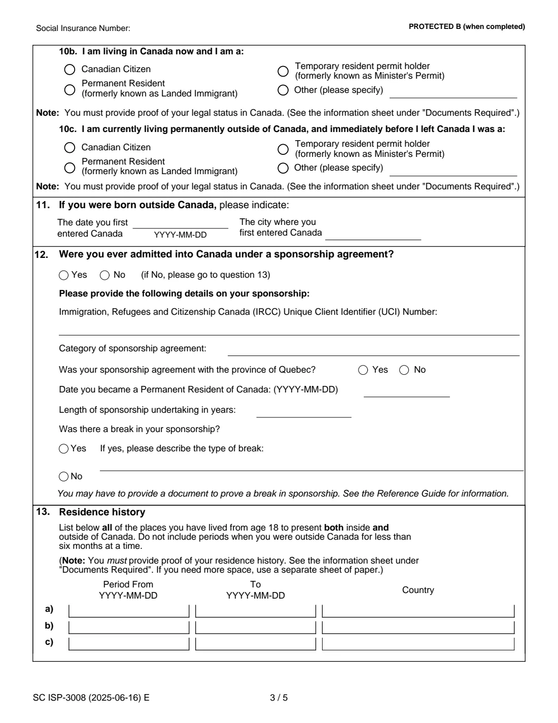 ISP-3008 Allowance / Allowance for the Survivor (2025) Application for the Allowance or Allowance for the Survivor Under the Old Age Security Program — page 3 of 6